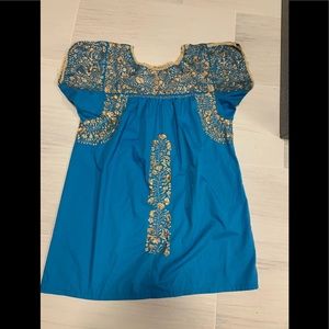 Oaxacan Mexican floral embroidered dress L
